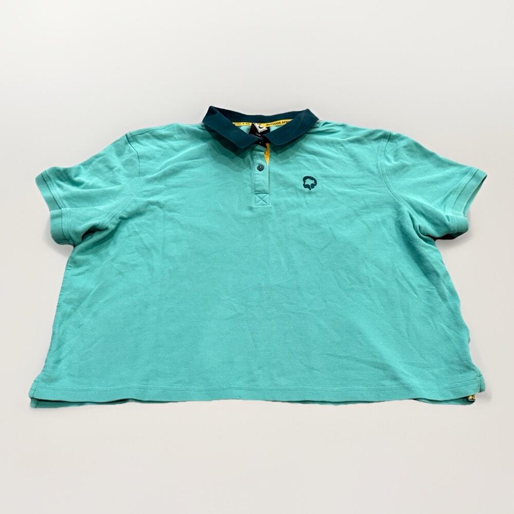 Outdoor Afro + REI Co-op Womens Green Polo Cropped Short Sleeve Shirt Size L